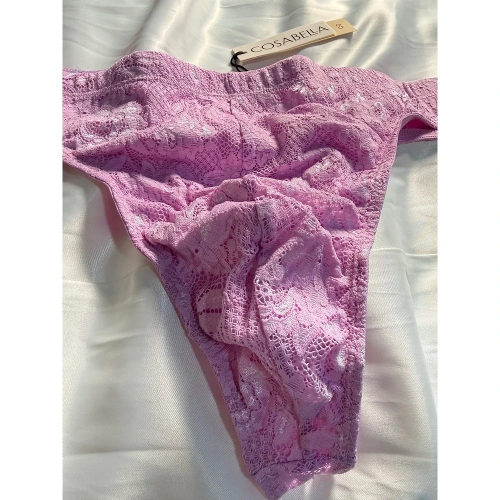 Cosabella NSN Men's Lace G-String Italian Lace Thong Neela Flower  size XL NWT